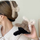 ヘアクリップ ファー 全3色 バンスクリップ ふわふわ もこもこ ファークリップ ヘアアクセサリー 大きいめ カジュアル ヘアアレンジ 韓国 母の日 ギフト まとめ髪 髪留め 髪飾り 髪セット 秋 冬 秋冬 プレゼント オフィス【acc00017】