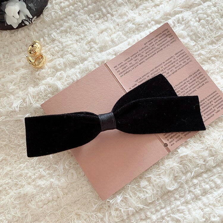 ヘアピン 1個のみ 単品 ヘアクリップ リボン ベロア 無地 ヘアアクセサリー デイリー オフィス 黒 結婚式 成人式 謝恩会 髪留め 髪飾り 母の日 プレゼン...
