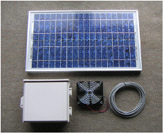 ソーラー換気扇セット：45W-太陽電池パネル（ソーラーパネル）利用