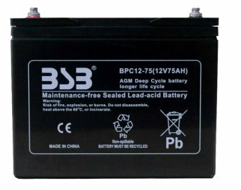 BPC12-75：BPCバッテリー12V-75Ah(10時間容量）代引不可　配達時間指定不可