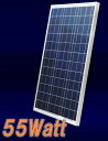 55W-12V　太陽電池（ソーラーパネル）：多結晶型　ベランダ太陽光発電・家庭用蓄電池充電