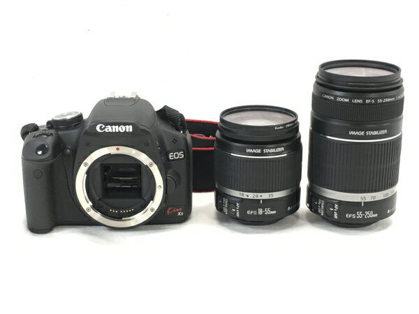 【中古】 Canon EOS Kiss X3 ダブルズームキット EF-S 18-55mm F3.5-5.6 IS EF-S 55-250mm F4-5.6IS デジタル 一眼レフ W6440589