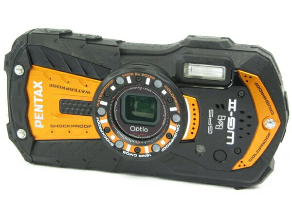 【中古】 リコー PENTAX Optio WG-2 GPS シャイニーオレンジ デジタル コンパクト カメラ N3851166