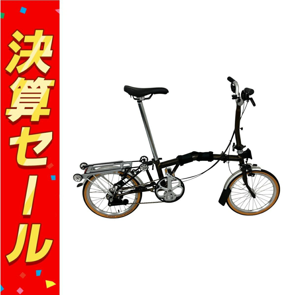 【中古】 BROMPTON M6R 16インチ 折畳み ブラックラッカー ライト付き バック付きミニベロ 自転車 2022年製 ブロンプトン 中古 良好 楽 【大型】 N10094891
