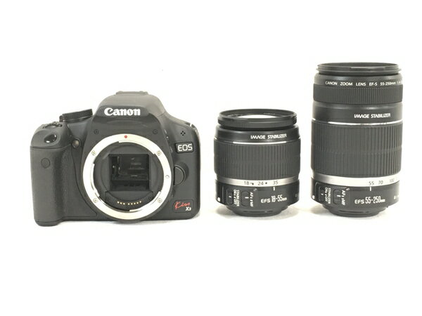 【中古】 Canon EOS KISS X3 DOUBLE ZOOM KIT デジタル 一眼レフ カメラ レンズ キヤノン W6562889