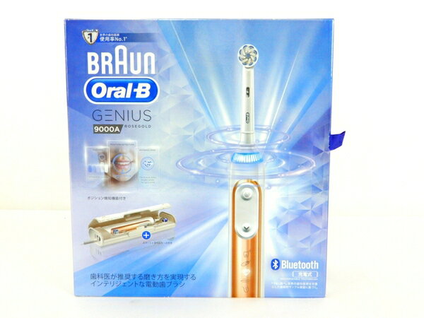 未使用 【中古】 BRAUN ブラウン オーラルB 電動歯ブラシ ジーニアス9000 ローズゴールド D7015256XCTRG Y3754111