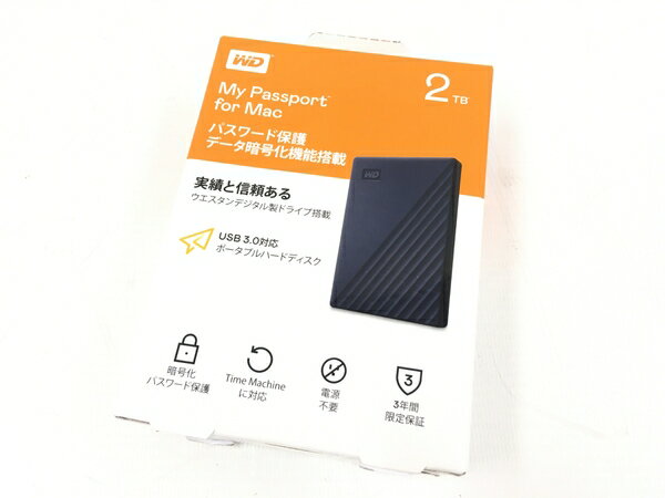 未使用 【中古】 WD My Passport for Mac 2TB USB3.0 タイムマシン対応 暗号 PC周辺機器 未使用 T6849998