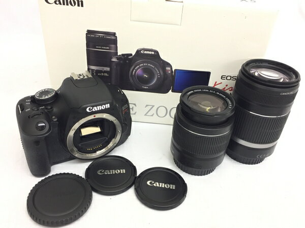 【中古】 Canon EOS Kiss X5 ダブルレンズキット 18mm-55mm 55mm-250mm 一眼レフカメラ キャノン G8282733