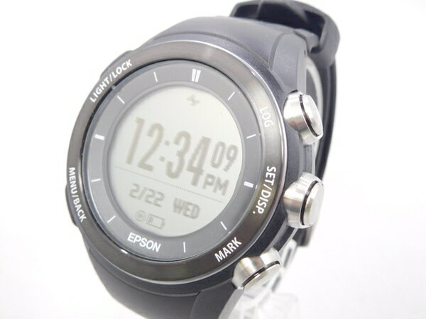 【中古】 エプソン WristabieGPS MZ-500 GPS腕時計 登山用 黒 K2314226