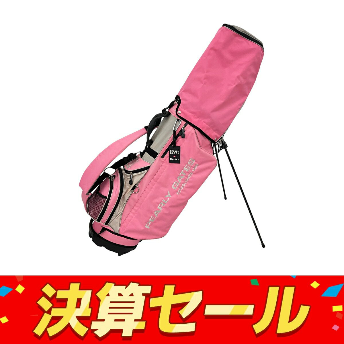 【中古】 パーリーゲイツ キャディバッグ 20周年 レジーナコラボ ピンク N10119440