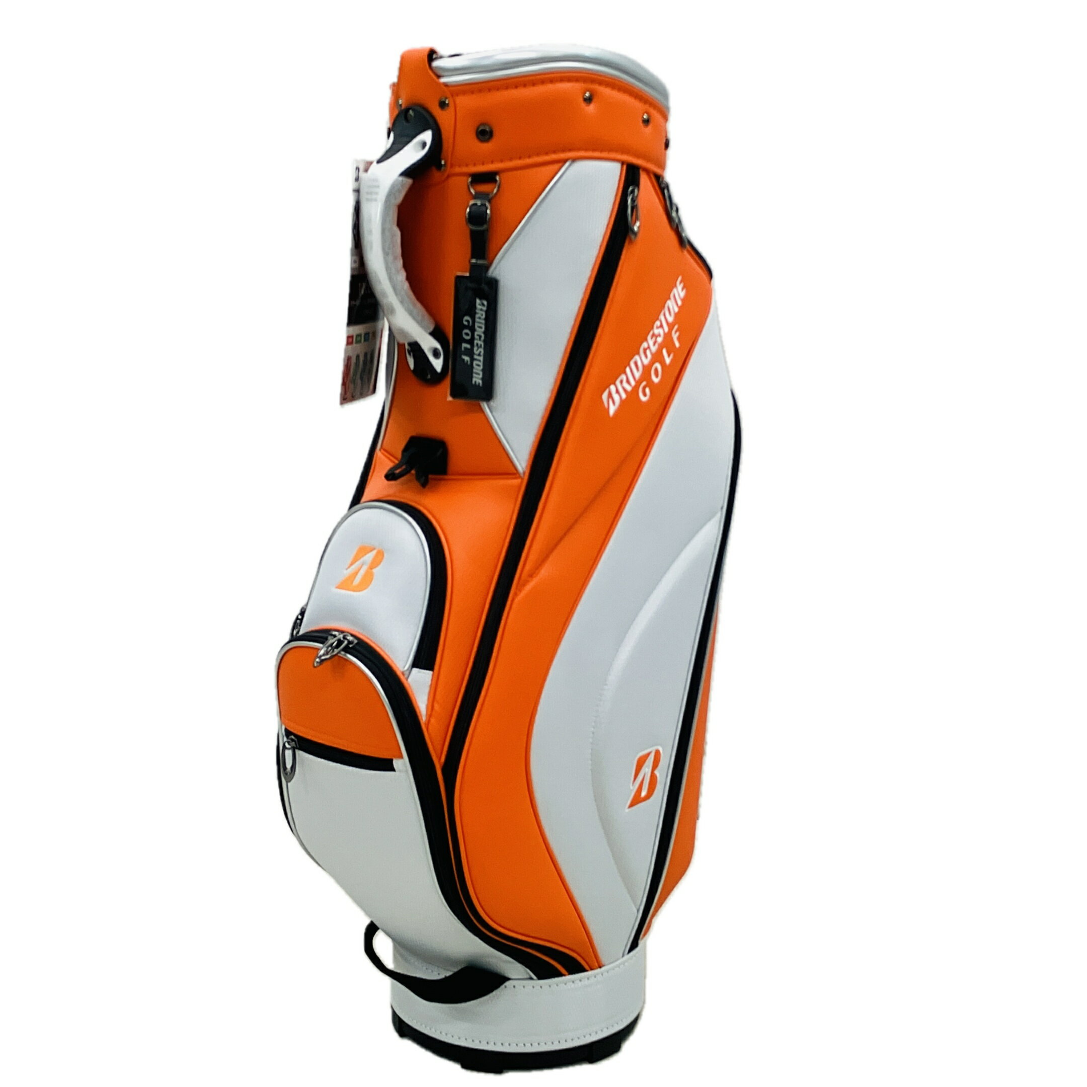 未使用 【中古】 BRIDGESTONE CBG422 キャディバック 軽量 9型 オレンジ ゴルフ 未使用 C10607946