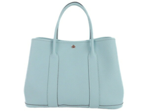 美品【中古】エルメス HERMES ガーデンパーティ PM ヴァッシュカントリー ブルーアトール ハンドバッグ T刻 Y2167194のサムネイル