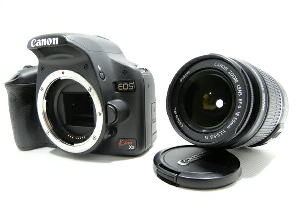 【中古】 良好 Canon キャノン EOS Kiss X3 レンズキット KISSX3-LKIT カメラ デジタル一眼レフ ブラック K2698391