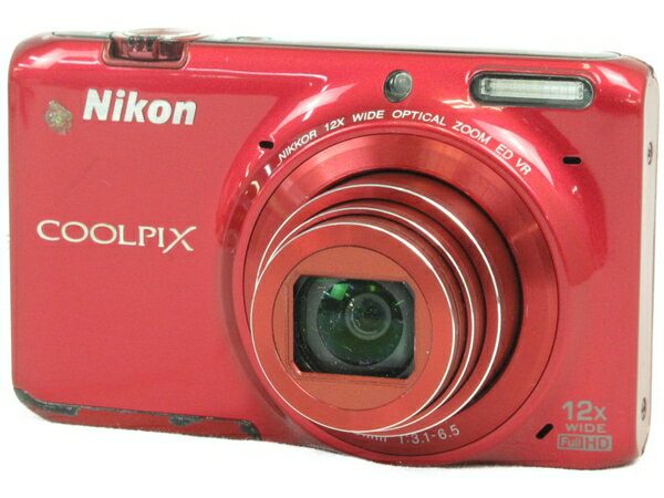 【中古】 Nikon COOLPIX S6500 コンパクト デジタルカメラ レッド系 コンデジ N3368969