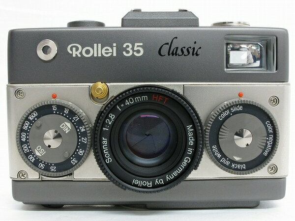 美品【中古】Rollei Rollei35 Classic ローライ 35 クラシック チタン Sonnar f2.8 40mm HFT 元箱 ケース フラッシュ 一式セット T2315703