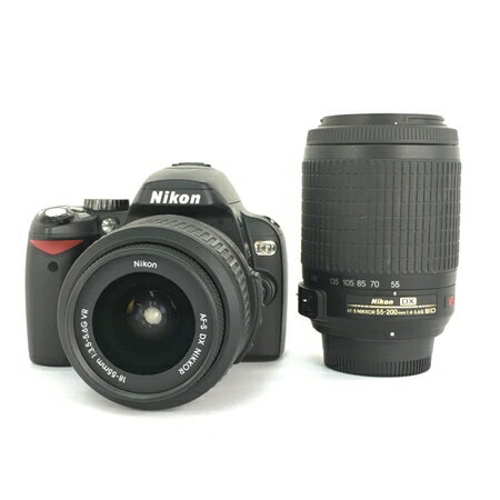 【中古】 Nikon ニコン D60 18-55mm 55-200mm ダブルレンズキット 一眼レフ カメラ バッグ セット Y3852846