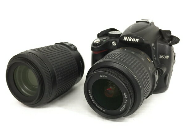 【中古】 Nikon D5000 55-200mm 4-5.6G 18-55mm 3.5-5.6G ダブルズームキット カメラ ニコン N5957306