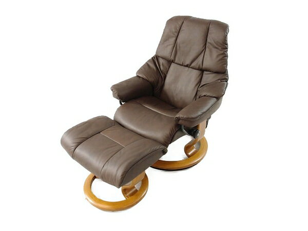 美品 【中古】 EKORNES エコーネス Stressless ストレスレス チェア・オットマン レノ リクライニング チェア 【大型】 S2942527