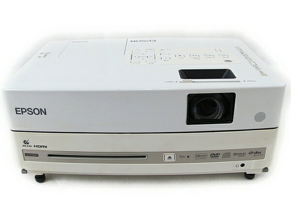 【中古】EPSON EH-DM30 LCDプロジェクター DVDプレイヤー内蔵 ホワイト N2278 ...