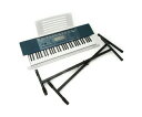 【中古】CASIO カシオ 光ナビゲーション LK-215 キーボード 61鍵盤 電子ピアノ ブルー スタンド 譜面台 マイク W2823543