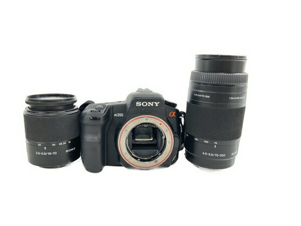 【中古】 SONY α200 DSLR-A200 18-70mm 75-300mm デジタル一眼レフカメラ ダブルズーム レンズ N8279113