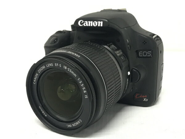 【中古】 【動作保証】 CANON EOS kiss X3 一眼 レフ カメラ EF 18-55mm 1:3.5-5.6 IS レンズ セット 撮影 趣味 F8751312