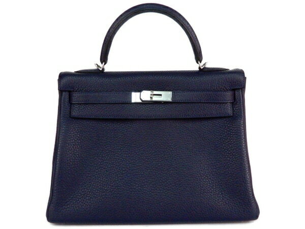 美品 【中古】 エルメス HERMES ケリー 32 内縫い ハンドバッグ トゴ ブルーニュイ シルバー金具 T刻印 Y2618070のサムネイル