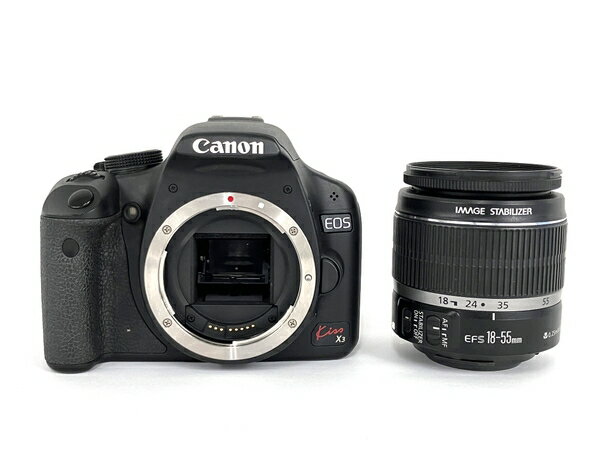 【中古】 CANON EOS kiss X3 レンズ EF 18-55mm 1:3.5-5.6 IS レンズセット カメラ Y8776101