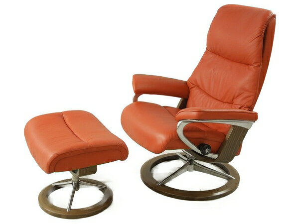 美品 【中古】EKORNES エコーネス ストレスレス ビュー Mサイズ ヘナ ウォールナット 楽直 S3096651