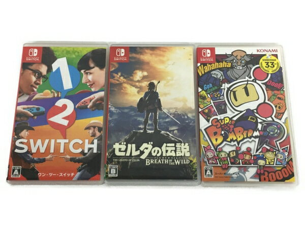 【中古】 任天堂 コナミ Nintendo switch ゼルダの伝説 ブレスオブザワイルド SUPER BOMBERMAN R ワンツースイッチ ソフト 3本セット T3852428