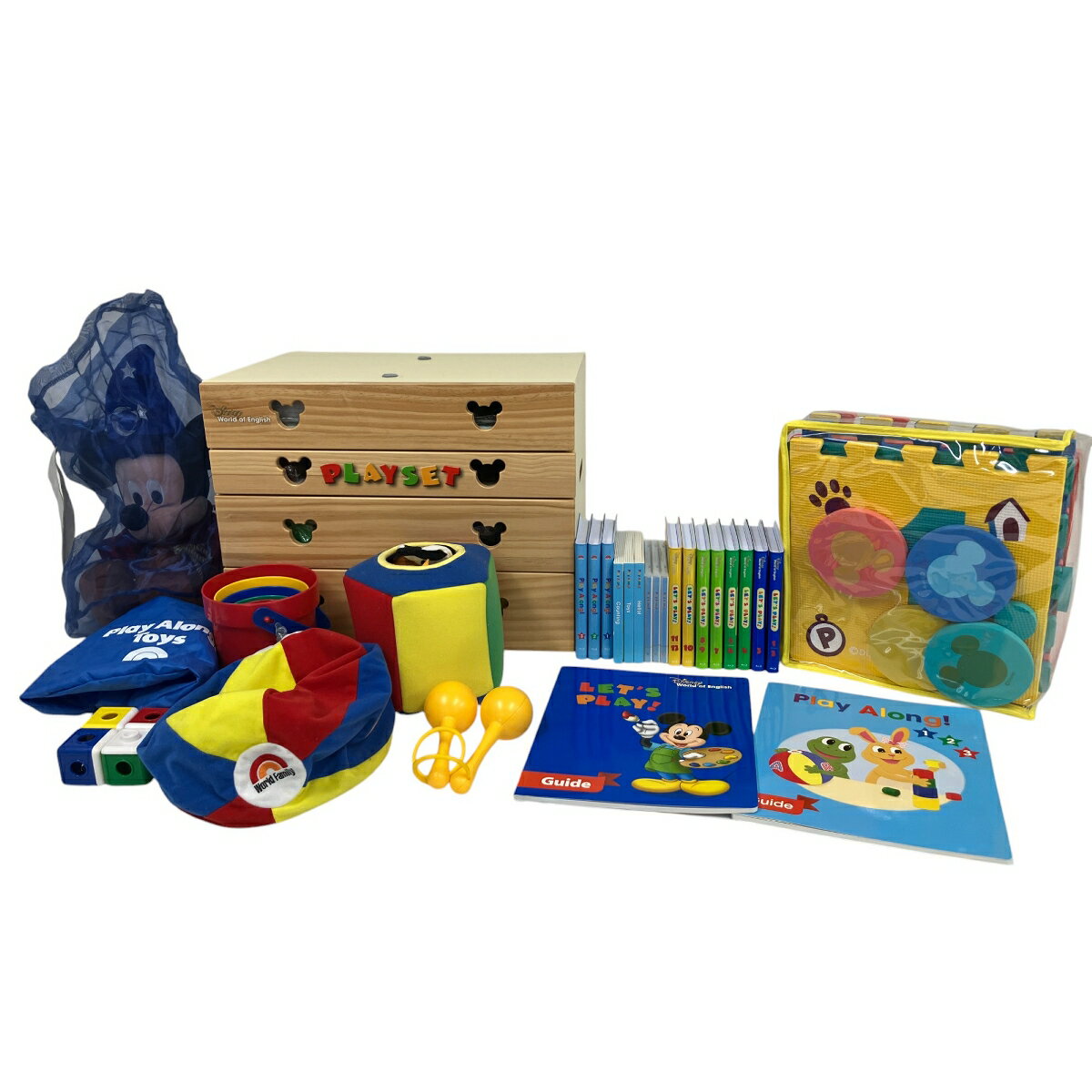 【中古】 DWE 2022年頃 プレイアロング レッツプレイ 木箱 ディズニー 教材 良好 O9962474