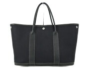 【中古】エルメスHERMESガーデンパーティPMキャンバスブラック□NY1657217