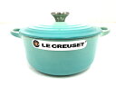 【中古】Le Creuset 両手鍋 22cm ルクルーゼ ココットロンド カリビアンブルー O81 ...