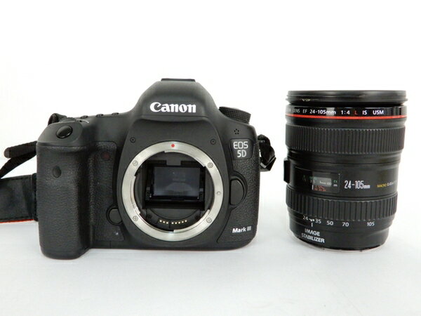 【中古】 Canon Mark III 5D デジタル 一眼レフ カメラ EF24-105mm F4L IS USM レンズ キット Y3008753