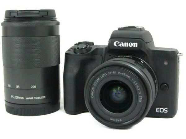 【中古】 Canon EOS Kiss M ダブルズームキット EF-M15-45 IS STM/EF-M55-200 IS STM KIT N3770290