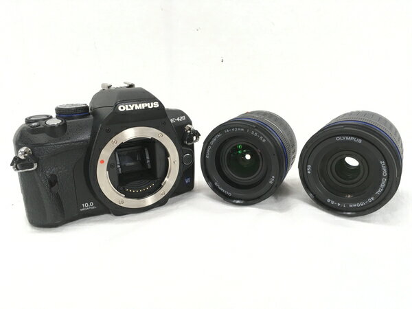 【中古】 OLYMPUS E-420 一眼レフカメラ 14-42mm 40-150mm レンズ付 写真 オリンパス W5895999