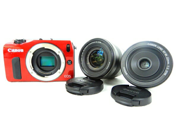 【中古】 Canon EOS M ミラーレス一眼 カメラ ダブル レンズキット 18-55mm 22mm K2697829