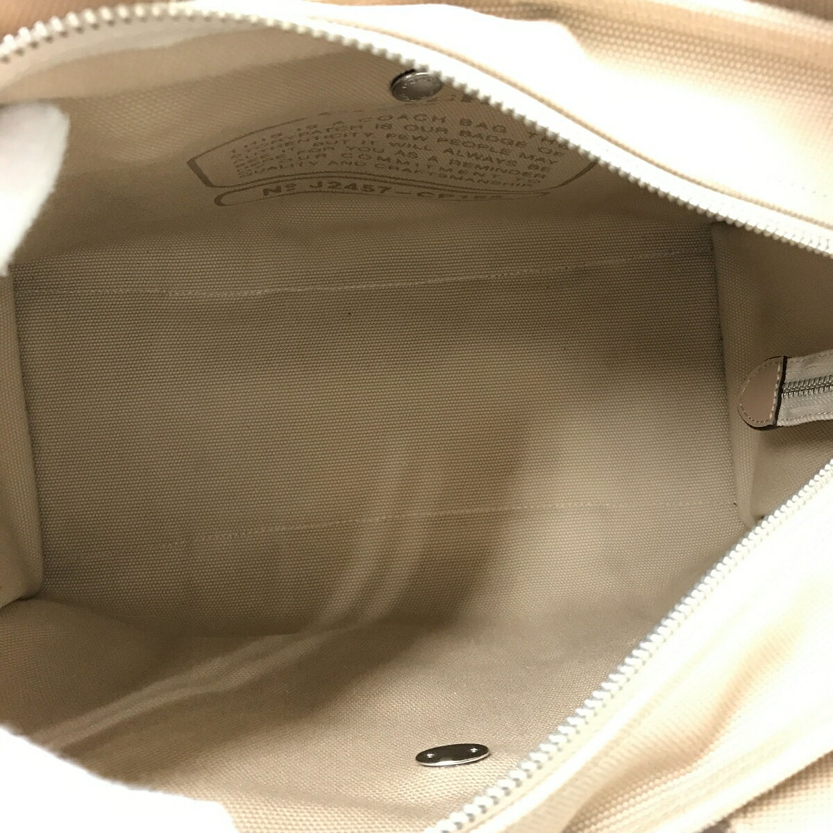 【中古】 コーチ COACH カーゴトート CP158 ベージュ ハンドバッグ 2wayバッグ キャンバス レディース 程度 良好 T10065852