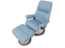 未使用 【中古】EKORNES エコーネス ストレスレス ビュー Mサイズ ブルー【大型】 S2799937