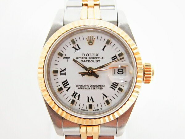 【中古】 ROLEX ロレックス デイトジャスト 69173 R番 レディース 腕時計 自動巻き コンビ SS×YG ホワイトローマン文字盤 T2807913