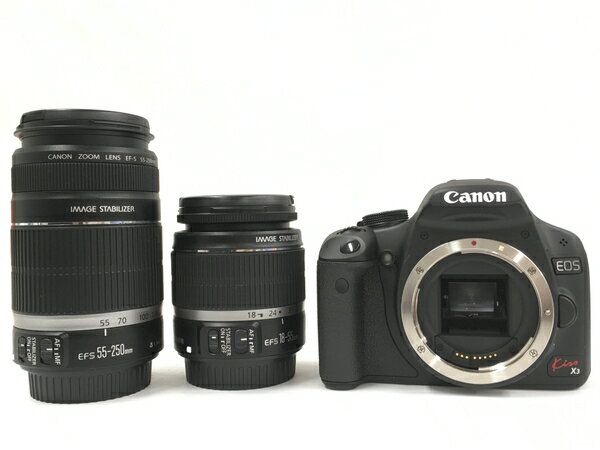 【中古】 Canon EOS Kiss X3 ボディ 18-55 55-250 ダブルズームキット カメラ T5954770