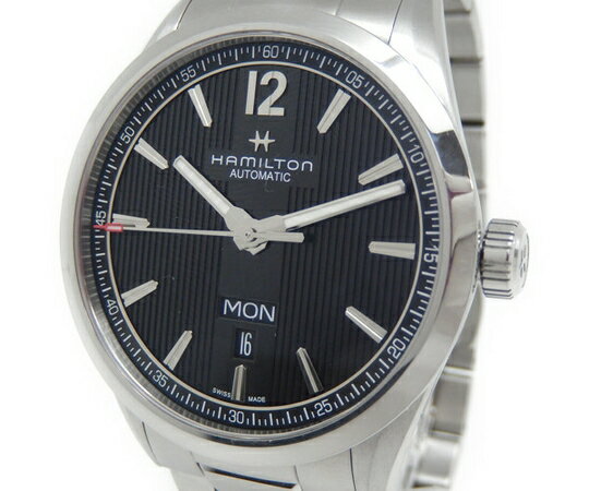 【中古】良好品 HAMILTON ハミルトン ブロードウェイ H43515135 メンズ 腕時計 自動巻き 機械式 ステンレス 黒文字盤 デイデイト Y2380564