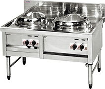 新品 マルゼン 業務用 中華レンジ デラックスタイプ 2口レンジ 厨房機器☆楽天最安値に挑戦 MR-502 間口1200×奥行750×高さ720 メーカー直送 送料無料（沖縄・北海道・一部離島を除く）車渡し 搬入設置、別途