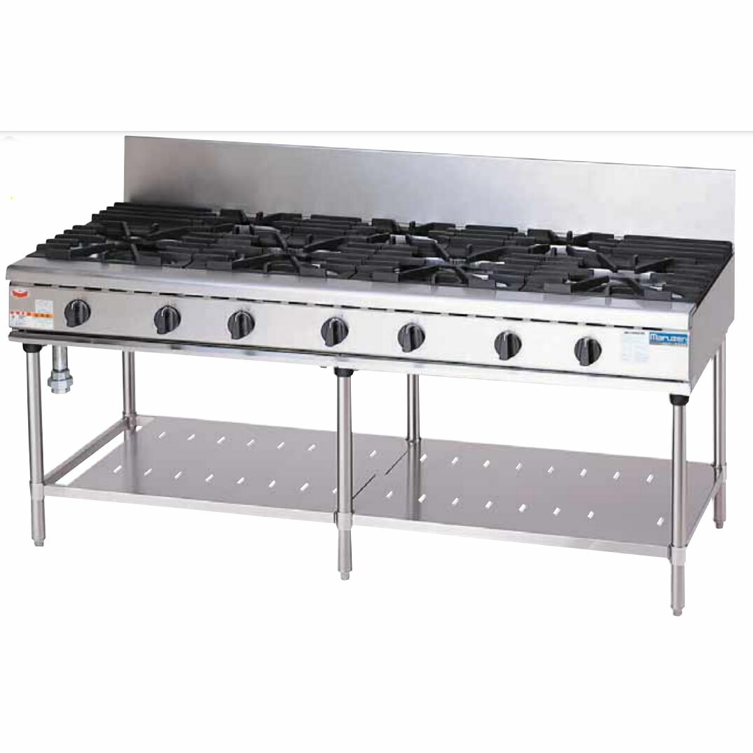 新品 マルゼン NEWパワークックガステーブル　RGT-187D　間口1800×奥行750×高さ800mm　送料無料（沖縄・北海道・一部離島を除く）　車上渡し　搬入・設置別途　メーカー保証1年