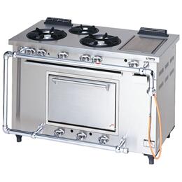 新品マルゼン　ガスレンジ デラックスタイプ　ホットプレート付　MGRD-126TD　幅1200x奥行600x高さ800..