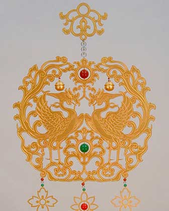 金華鬘 正倉院鳳凰型 1.3尺(39cm) 消し金