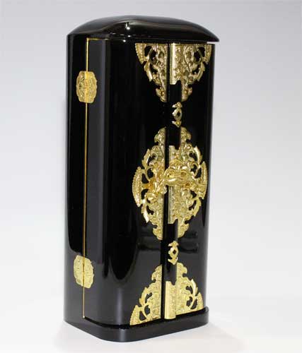 中巾 黒塗 丸厨子 戸丈1.4尺(42cm) 日本製