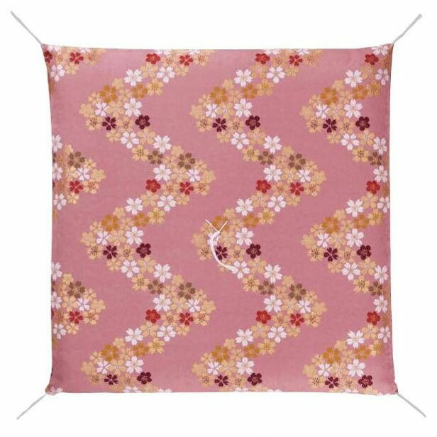 御前座布団「流れ桜 ピンク (圧縮綿入)」日本製