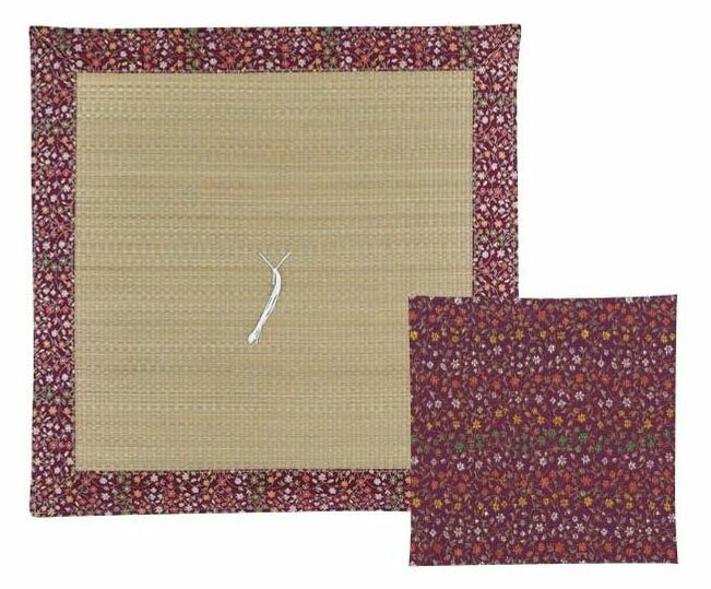 モダン藺草(イグサ)座布団「薫小花 紫」【リバーシブル】日本製