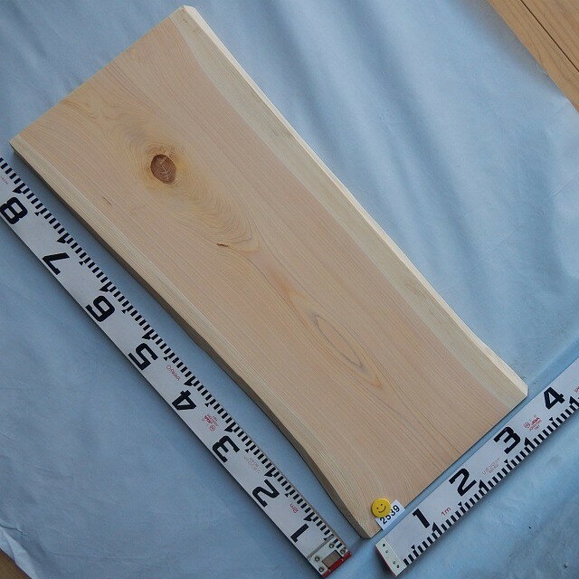 翌桧 あすなろ 一枚板 2539 長さ85cm 幅33cm～35cm 厚み3.1cm 天板 テーブル カウンター 耳付き 木材 銘木 天然木 無垢 素材 板 棚【送料無料♪】≪通常商品≫(4)